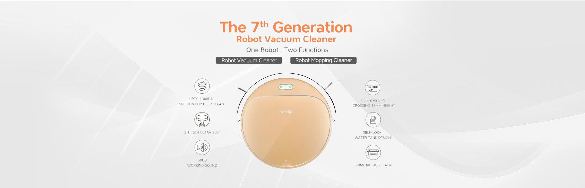 Sweep /Vacuum/Mop 3 stages cleaning procedure dry and wet robot vacuum cleaner